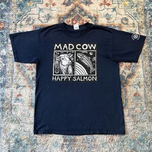 Vintage Ray Troll Mad Cow Happy Salmon T-shirt Large